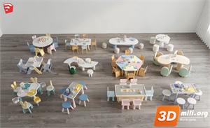 Kid's table and chairs Skp Files 